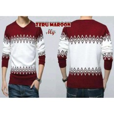 switer rajut zeru marun triball size M