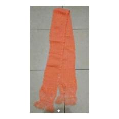 Syal Panjang Rajut Tangan Orange Homemade 185 Cm Jual Murah