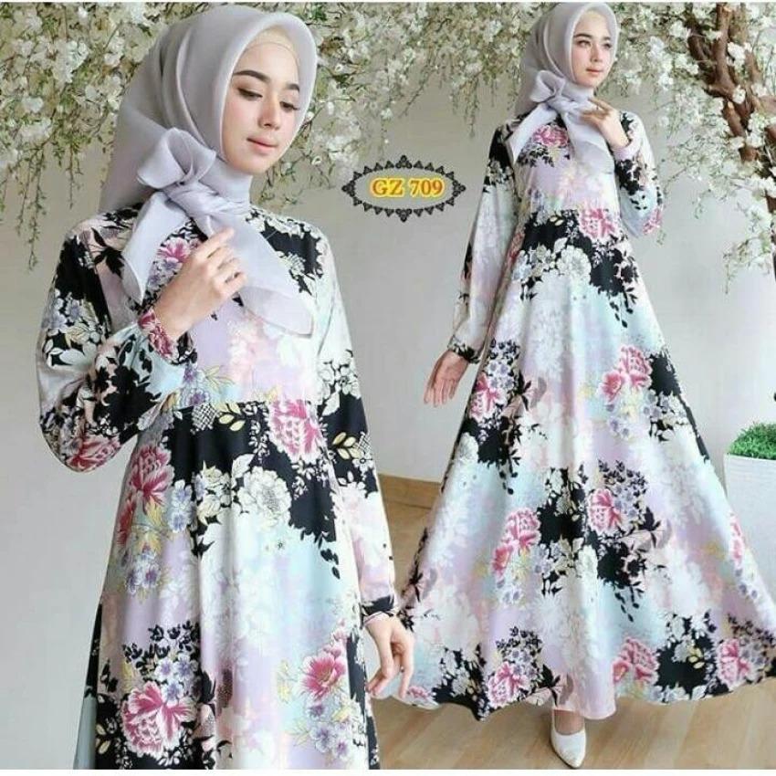 syar'i monalisa busana muslim wanita - motif flower GZ 709 