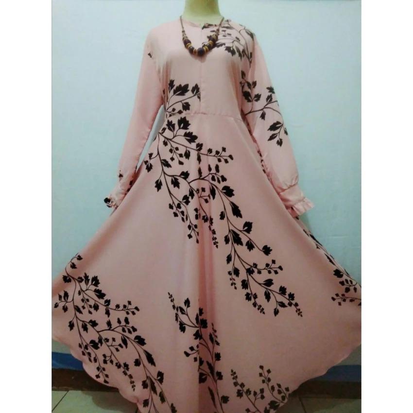 syar'i monalisa  busana muslim wanita - pink motif 