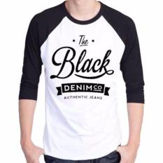 sz graphics groups t shirt pria kaos pria raglan pria hitam putih-black denim