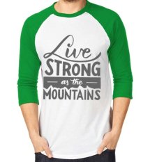 Sz Graphics Live Strong T Shirt Pria Kaos Raglan Pria - Hijau Putih