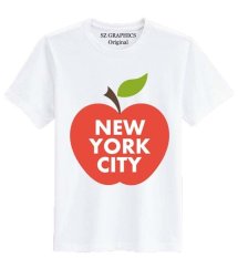 Sz Graphics NYC Apple T Shirt Wanita Kaos Wanita T Shirt Fashion Wanita T Shirt Kaos Distro Wanita - Putih