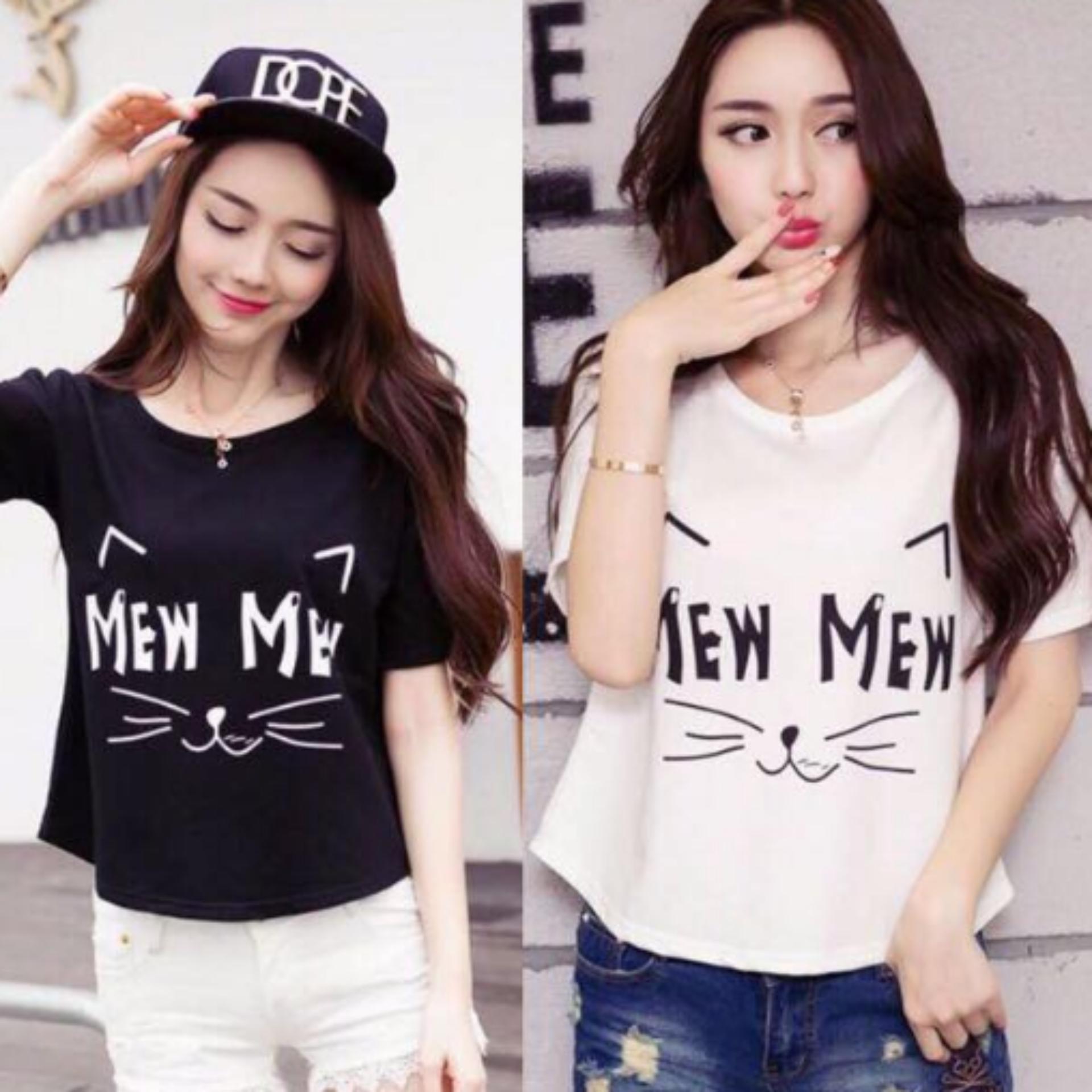 t-shirt / kaos meow meow black