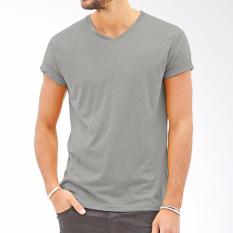 T-shirt Polos V-Neck Cotton Abu Abu