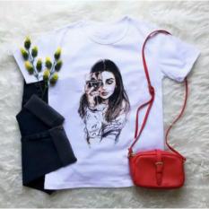 t-shirt wanita / kaos women wine white