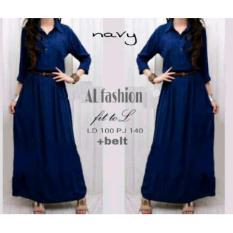 TA-00029 B simpel maxi navy busana muslim gamis baju wanita remaja