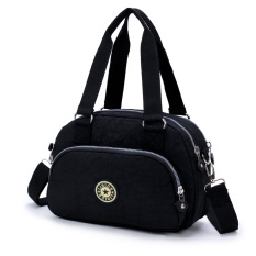 Tas Selempang Wanita Kain Kanvas Anti Air Kapasitas Besar (Hitam) (Hitam)