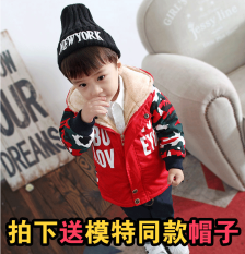 Tahun Bayi Berusia Beludru Anak Anak Laki-laki Lebih Tebal Baju Katun Jas (Merah Tua (Difoto Mengirim model Model Sama Topi))