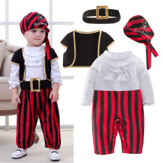 Tahun Bayi Berusia Hari Raya Gaun 4 Pcs/set Terusan Jumper (Anggur Merah)