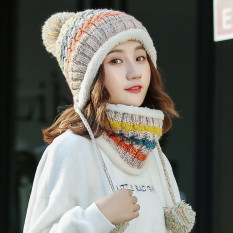 Tambah Beludru Musim Gugur Dan Dingin Lebih Tebal Yang Hangat Wol Topi Topi (Warna Beras)