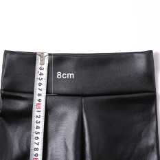 Musim Gugur dan Musim Dingin Pakaian Luar Highwaist Lebih Tebal Tambah Beludru PU Legging Celana Pensil Terlihat Langsing Celana Kulit Wanita Ketat Celana Panjang Ukuran Besar