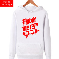 Tambah Beludru Pria Siswa Pelindung Layar Musim Gugur atau Musim Dingin Jas Jaket Hoodie (Putih)