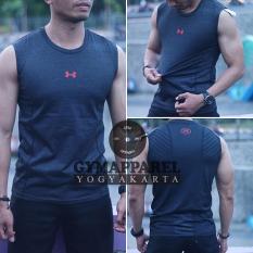 Tanktop Lekbong manset baselayer under armour misty Compression (Black) gym run sepeda tennis training excersise 1117