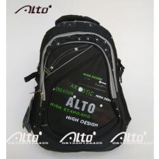 Tas Alto Import Ori / Ransel Laptop Hitam Abu + Rain Coat / Bag Cover