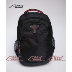 Tas Alto Original / Ransel Laptop Hitam Merah + Rain Coat / Bag Cover