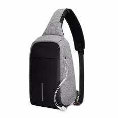 Tas Anti Maling Slempang Non USB With Port Earphone - Abu