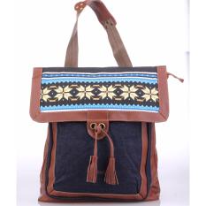 Tas Backpack Ransel Motif Batik Wanita Raindoz RRH 655 Biru Kombinasi