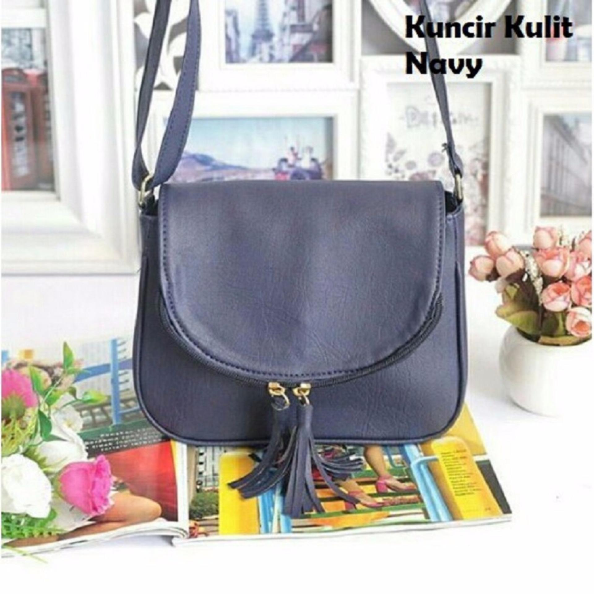 Tas Bahu Wanita Tote Bags Shoulder Sling Bag Selempang Handbag - Navy Tas Bahu Wanita Tote Bags Shoulder Sling Bag Selempang Handbag - Navy