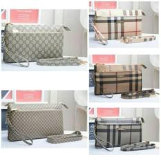 TAS BATAM BRANDED CLUTCH BURBERRY & GUCCI 8006#