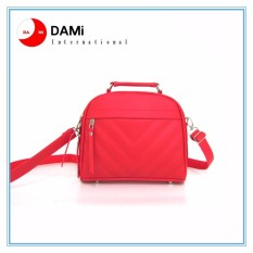 Tas Branded Wanita With Pompom - High Quality PU Leather Korean Elegant Bag Style