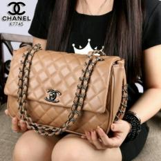 Tas Chanel Yuni Shara Line Black Hardware Like Ori Leather