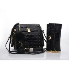Tas Charles Keith Multifungsi Croco Stud Set 8865 (BLACK)