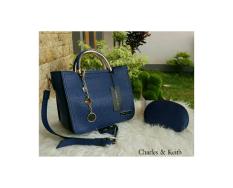 Tas Fashion Branded CK Charles n Keith Jinjing Besi Warna Biru Navy