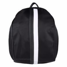 Tas Fashion Import / Tas Ransel / Tas Punggung / Backpack / Travel Bag - Wanita ( 3P Ransel List White ) - Black