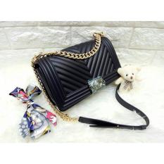 Tas Fashion Wanita JELLY MATTE CHEVRON BOY (black)
