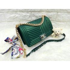 Tas Fashion Wanita JELLY MATTE CHEVRON BOY (green)