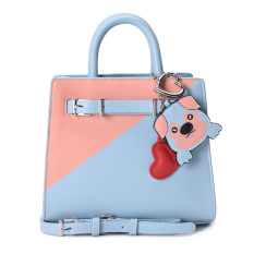 Gandum Tas Tas Musim Semi atau Musim Panas Baru Warna Hit Jinjing Bahu Tas Tas Tas Model Hermes (Biru with Oranye Merah Muda)