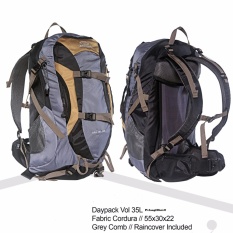 Trekking Tas Gunung Hiking Adventure Carier Premium Pria Wanita 35 ltr Cordura- Grey Comb