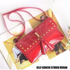 Amelia Olshop - Tas Jelly Kuncir Studed - Merah