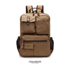 Tas Kanvas Keren Cowok Tas Ransel Unik Tas Kanvas Kuliah Tas Kain Khaki [Khaki]