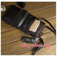 Tas Kulit Selempang Kecil 7049/Import-Tas Buat Di Ikat Pinggang- Tas Tab/Hp-Accesoris Pria)