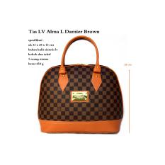 tas kw wanita handbag lv alma damier brown