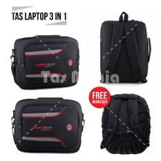 Tas Laptop Gress GR 10 - Highland Laptop Bag + FREE Raincover - Black Tas Pria Tas Kerja Tas Messenger Tas Slempang Crossbody Man Tas Fashion Pria