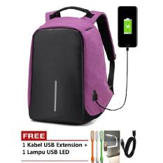 Tas Model XD Ransel Backpack Anti Theft / Maling Laptop Bag Punggung FREE LAMPU USB LED