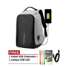 Tas Model XD Ransel Backpack Anti Theft / Maling Laptop Bag Punggung FREE LAMPU USB LED