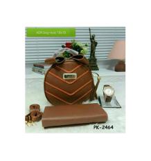 Tas Murah,Tas Wanita Paket,Tas Fashion Terkini,Jam Tangan,Dompet,Brown
