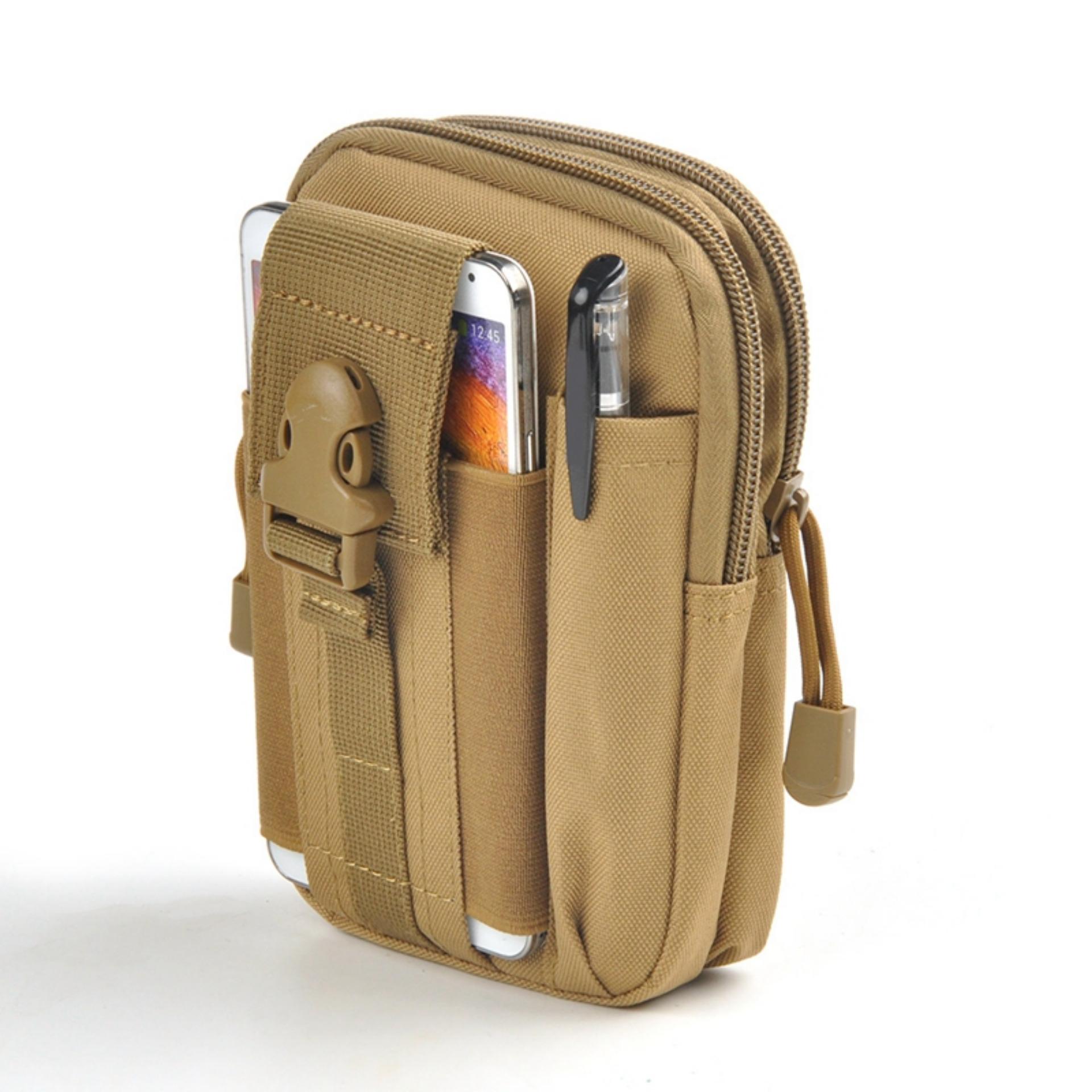 Tas Pinggang Pria Army Tactical Molle Waist Small Bag Military - Khaki
