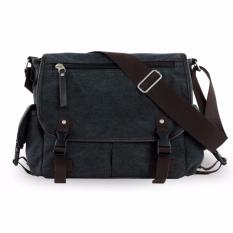 Tas Selempang Batam Pria Batam Crossbody Messenger Bahan Canvas Fashion - Hitam