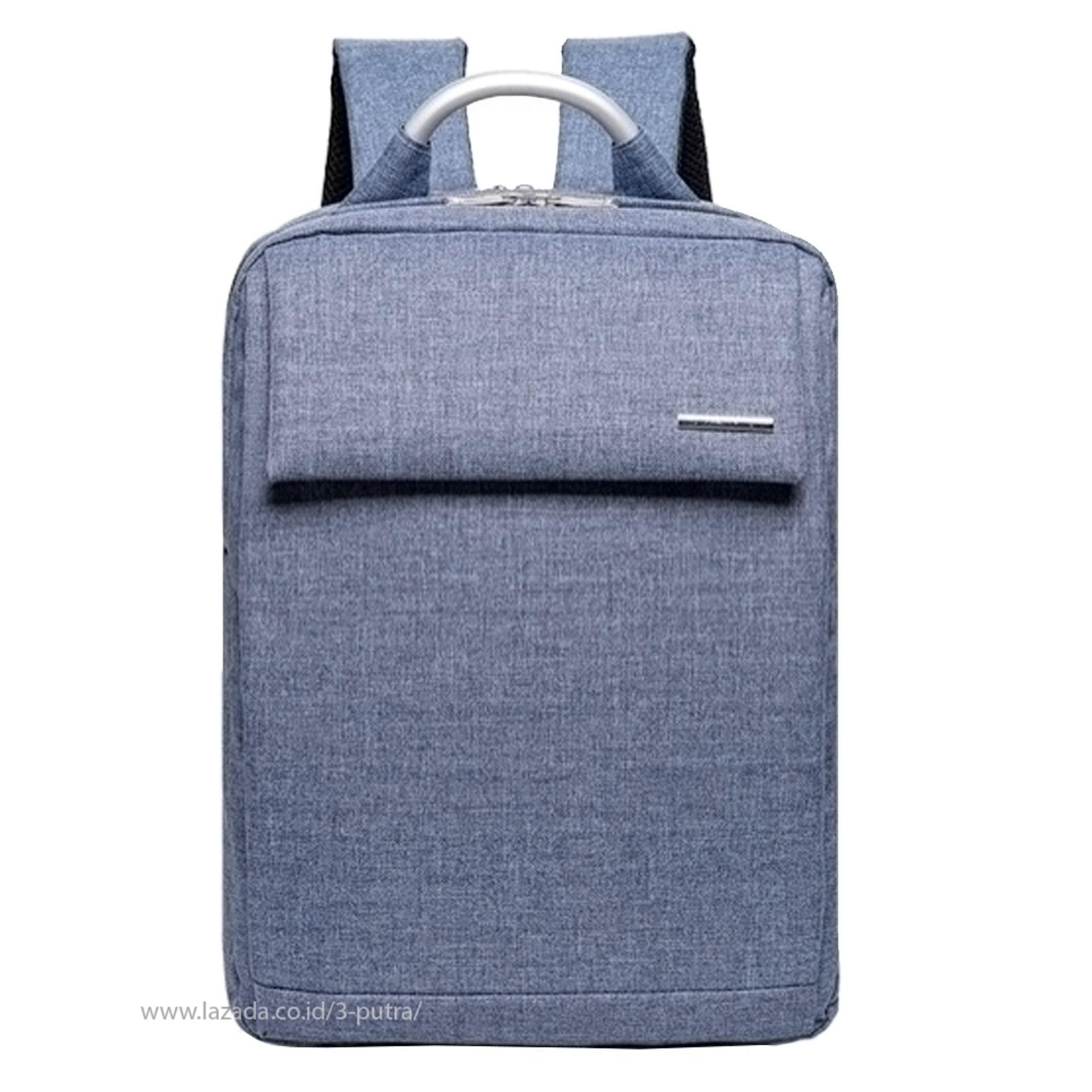 Tas Punggung / Ransel / Backpack / Backpack Kerja / Travel Bag ( 3P Kanvas Backpack Elegant ) - Blue