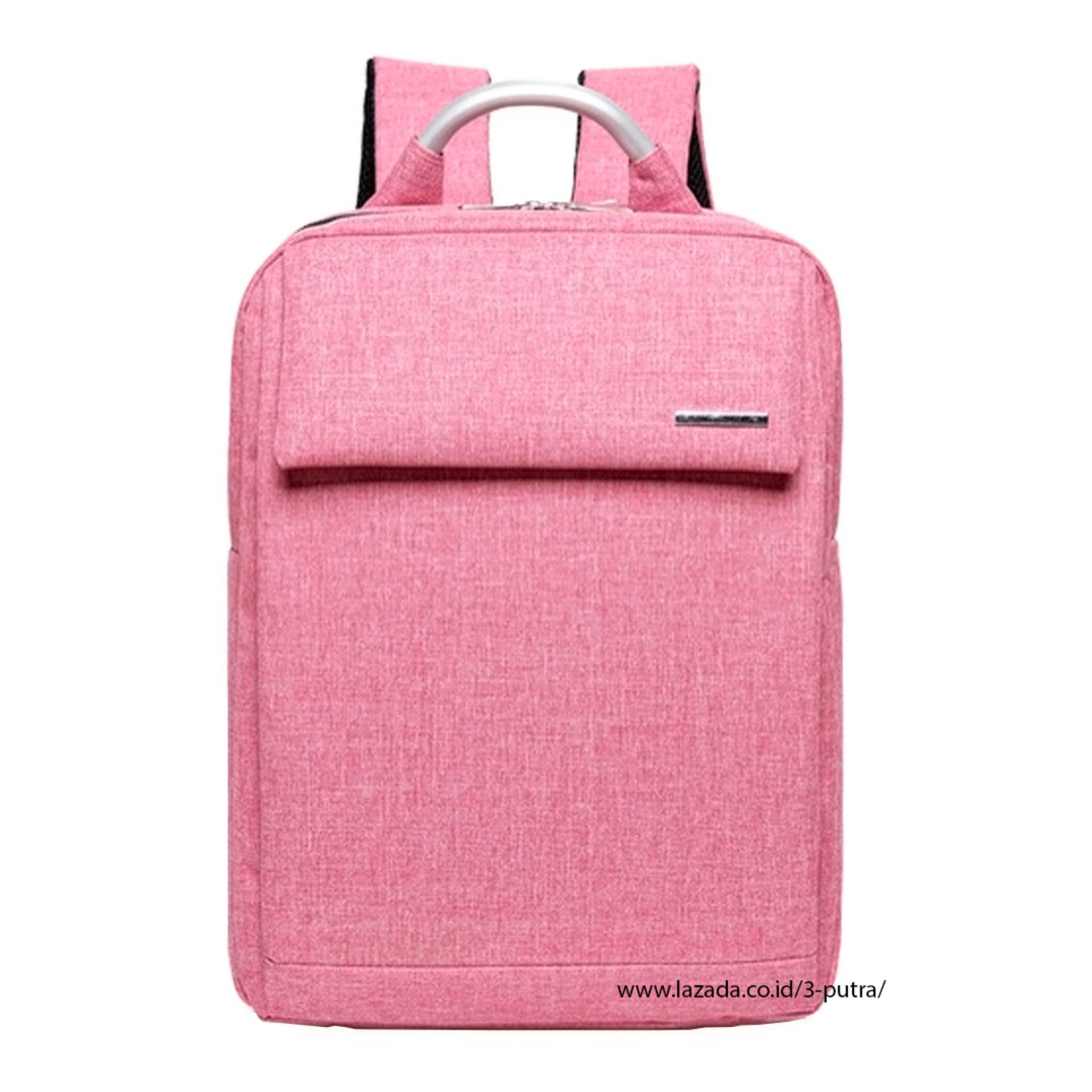 Tas Punggung / Ransel / Backpack / Backpack Kerja / Travel Bag ( 3P Kanvas Backpack Elegant ) - Pink