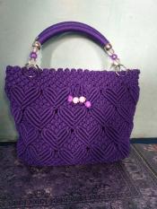 Tas rajut tali kur ungu berkualitas 01