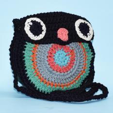 Tas rajut , Tas wanita , Taswanita , Tas selempang , slingbag , Slingbag Rajut Bundar - Warna Random