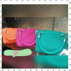 Tas Rajut Wanita Polos Bahan Nilon Murah Berkualitas Handbag Fashion Handmade Asli Jogja