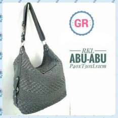 Tas Rajut Wanita RKL Grey Shoulder Bag Slempang Handmade Asli Jogja Bahan Nilon Murah Berkualitas