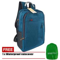 Tas Ransel 17 Inchi Bahan Polyester Kanvas Bruno Polo 6619 Original - Blue